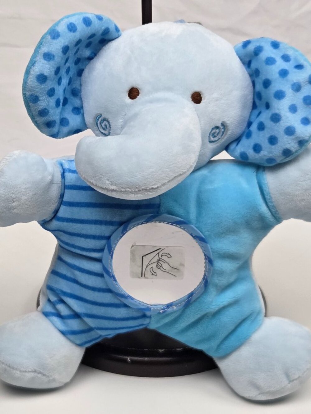 light-blue plush elephant baby toy 8" Linzy
